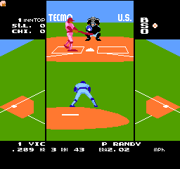 Tecmo Baseball (USA) In game screenshot